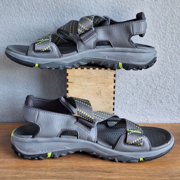 Kuru Current Waterproof Hiking Men\'s Sandals Us 12 M Gray Yellow Nylon Straps 46 main image 8